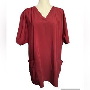 Carhartt Maroon Scrub Top